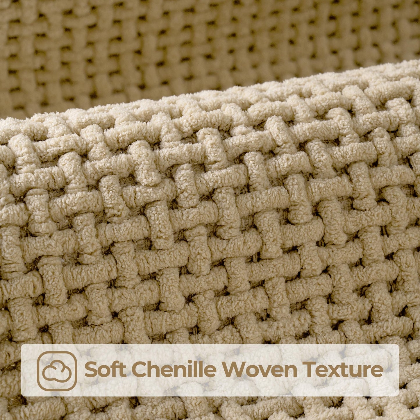 GRANNY SAYS Beige Bathroom Rugs, Absorbent Bath Mats for Bathroom, 24" x 16", Soft Chenille Bathroom Mat, Small Bath Rugs Non Slip Washable, Quick Dry, Thin, Rug for Tub and Shower