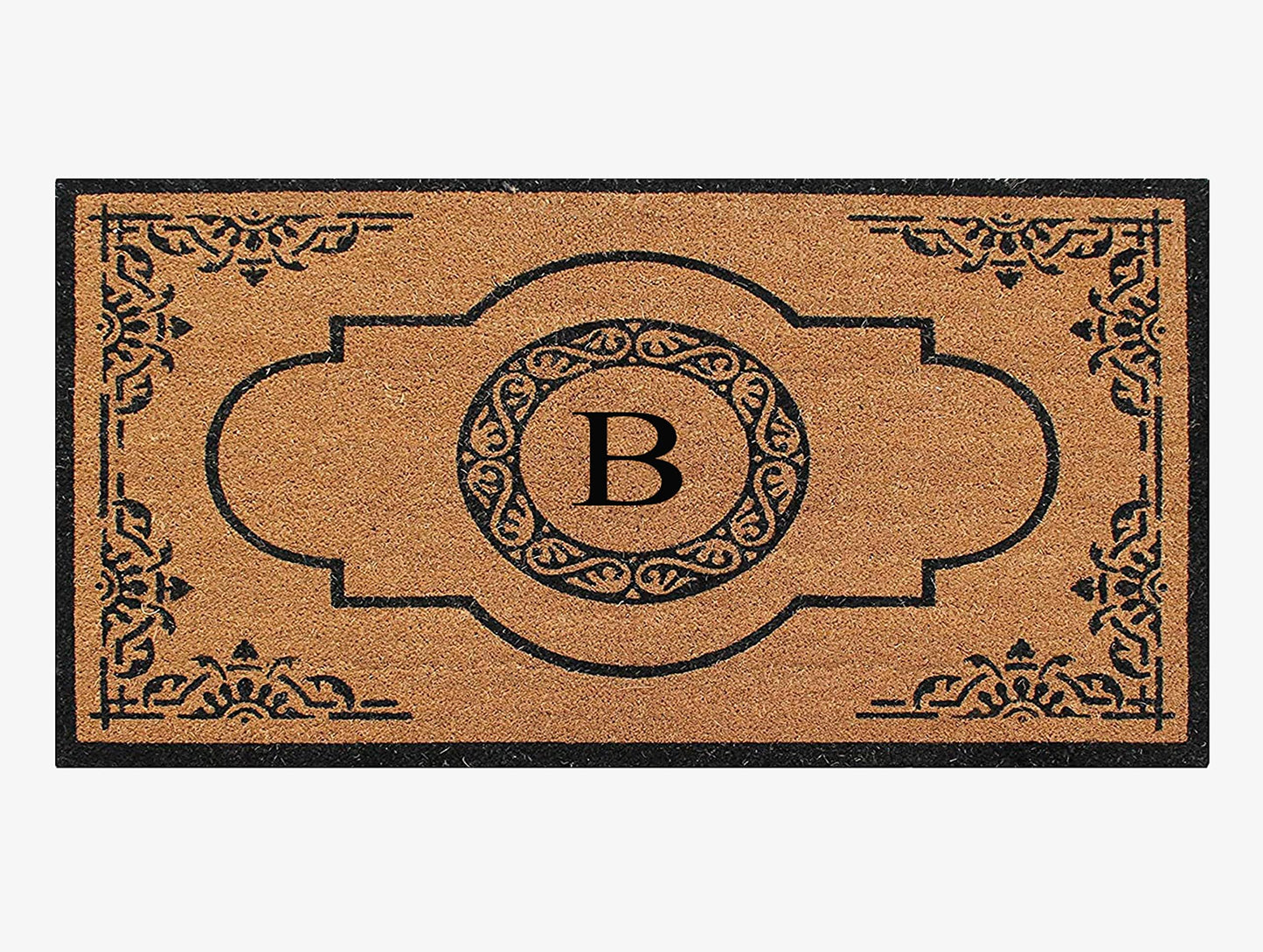 A1HC Natural Coir Monogrammed Doormat, Heavy Duty Anti-Shedding Front Door Mat, Personalized Welcome Mat for Outside, Porch, Entrance, Easy Clean Entryway Door Mat - 36" x 72"