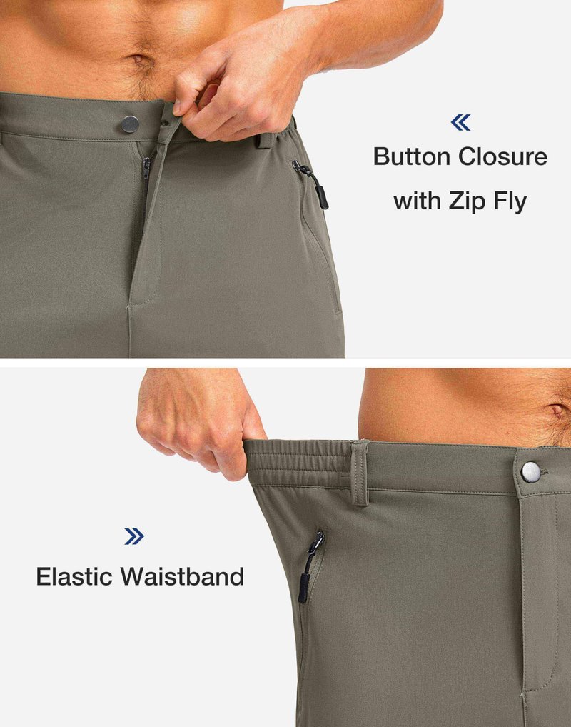 Pudolla Men's Hiking Shorts 11" Lightweight Cargo Work Shorts for Men Summer Travel Golf Casual Outdoor with 5 Pockets(Grey Sage X-Large)