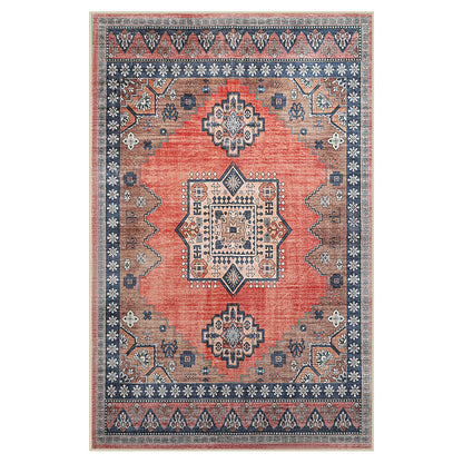 FLYRUGGO Boho Persian 5x7 Rust Area Rug for Living Room Dining Room Office Bedroom