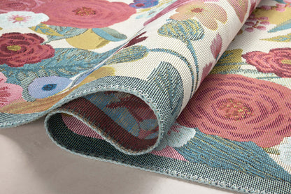Loloi Rifle Paper Co. Perennial Collection Garden Party PRN-04 Rose/Multi 5'-3" x 7'-8" Indoor/Outdoor Area Rug