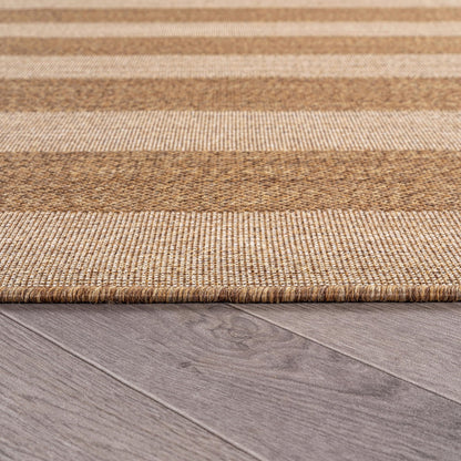 Rugshop Striped Indoor Outdoor Flat Woven Area Rug,Natural Jute-Style,Easy-Care Patio Rug for Backyard Porch Deck Balcony, 7'10" x 10' Sand/Natural