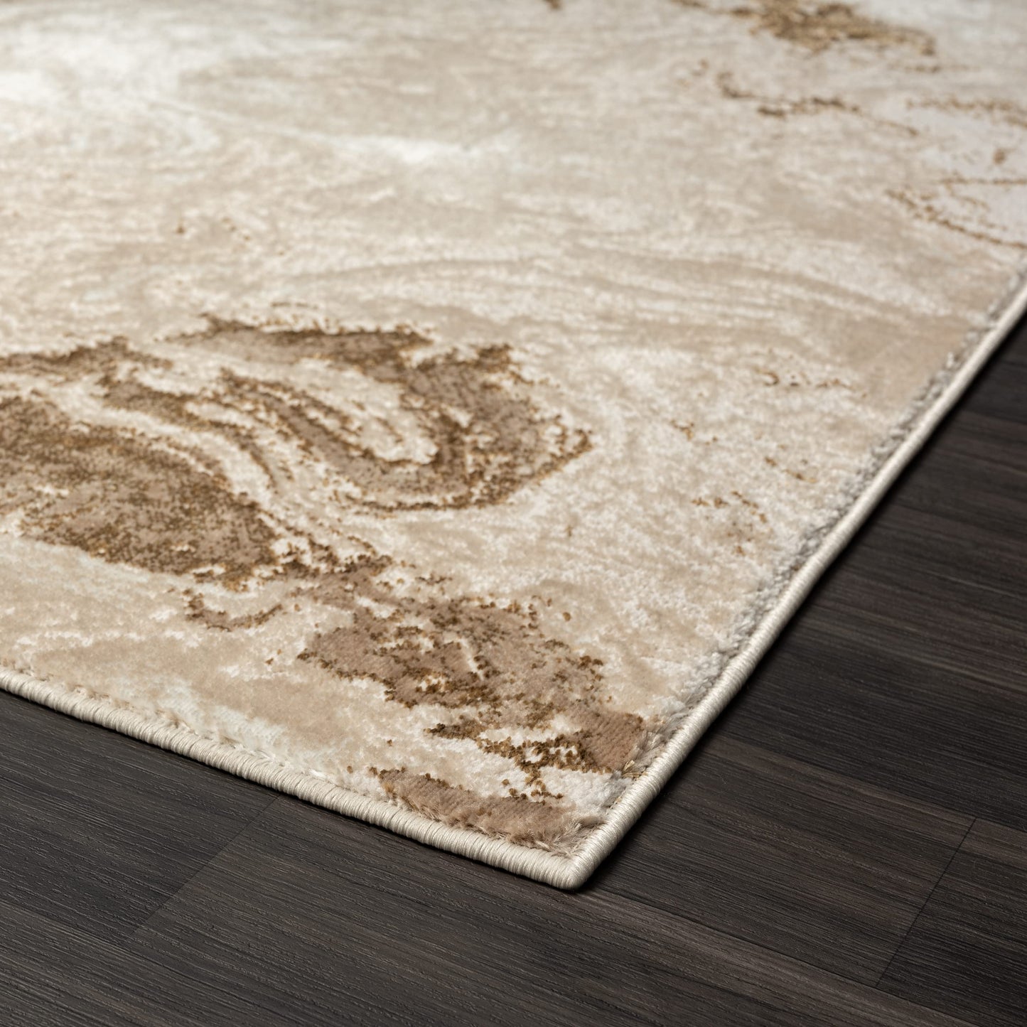 LUXE WEAVERS Marble Swirl Abstract Area Rug, Beige 4x5