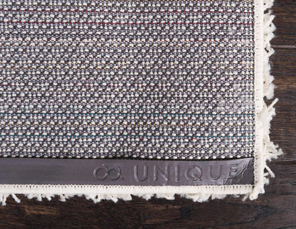 Unique Loom Solid Shag Collection Area Rug (6' 1" x 9' Rectangle, Pure Ivory)