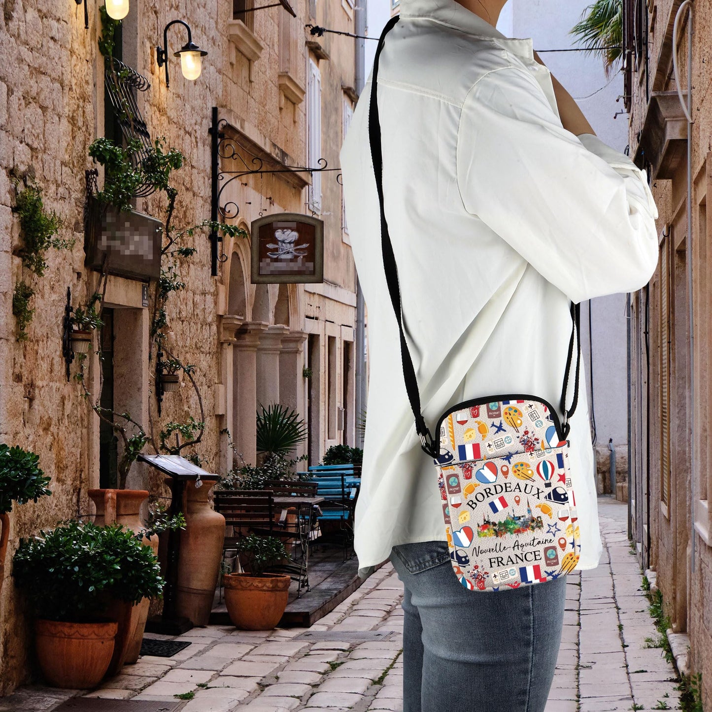 Bordeaux France Travel Shoulder Bag France City Bordeaux Souvenir French Travel Crarry On Bag European City Gift (BORDEAUX)