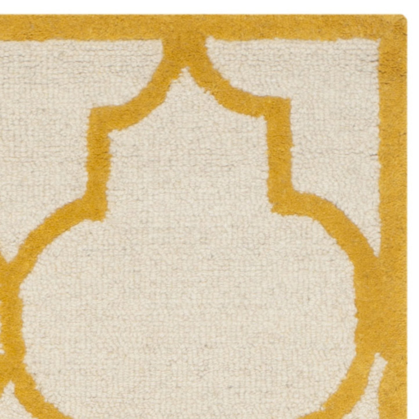 SAFAVIEH Cambridge Collection Runner Rug - 2'6" x 10', Ivory & Gold, Handmade Moroccan Trellis Wool, Ideal for High Traffic Areas in Living Room, Bedroom (CAM134U)
