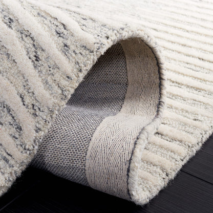 SAFAVIEH Abstract Collection Area Rug - 6' x 9', Grey & Ivory, Handmade Wool, Ideal for High Traffic Areas in Living Room, Bedroom (ABT478F)
