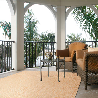 SAFAVIEH Washable Rug Outdoor Courtyard Collection - 10' x 14', Natural & Cream, Non-Shedding & Easy Cleaning, Ideal for Patio, Backyard, Mudroom (CY8022-03012)