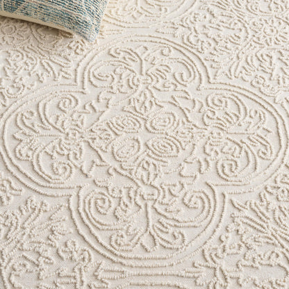 SAFAVIEH Area Rug 8x10 - Trace Collection - Large - Ivory, Handmade Wool, Ideal for Living Room, Bedroom, Office, Dining Space (TRC101C)