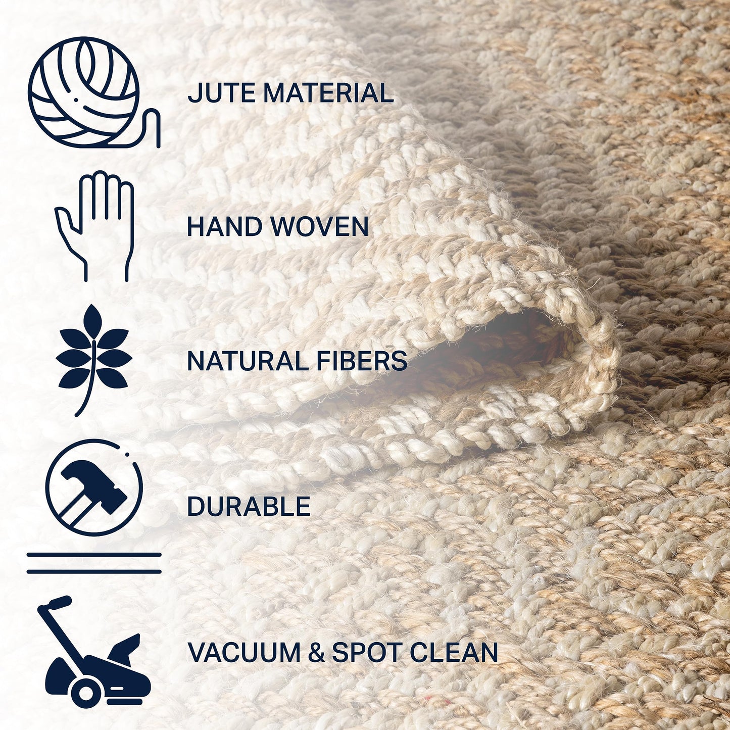 JONATHAN Y Hira Hand Woven Diamond Chunky Jute Natural Indoor Area Rug, 5x8, Bohemian, Transitional, Easy-Cleaning for Living Room, Bedroom, Kitchen, Pet Friendly, Non-Shedding (NFR100A-5)
