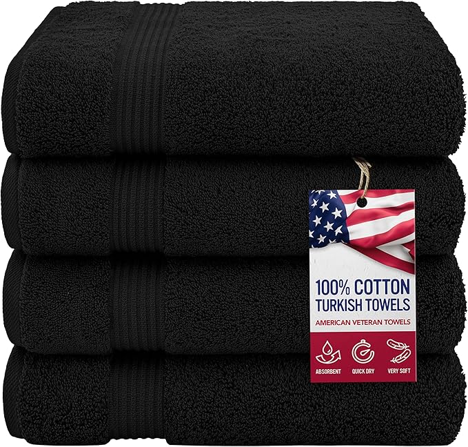 American Veteran Towel, 100% Cotton Turkish Bath Towels