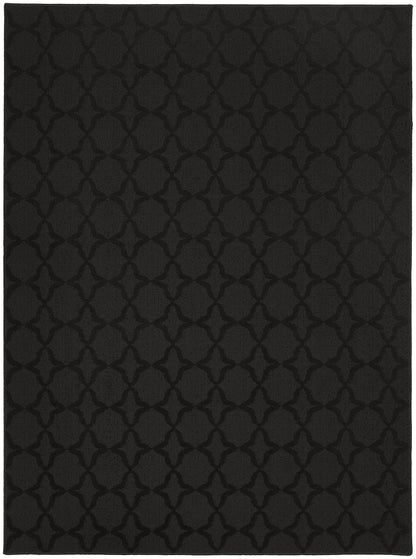 Garland Rug Sparta Non Slip Polypropylene 6 Ft. X 9 Ft. Black Area Rug- Ideal for Living Rooms & Hallways, Stylish & Durable for High-Traffic Areas