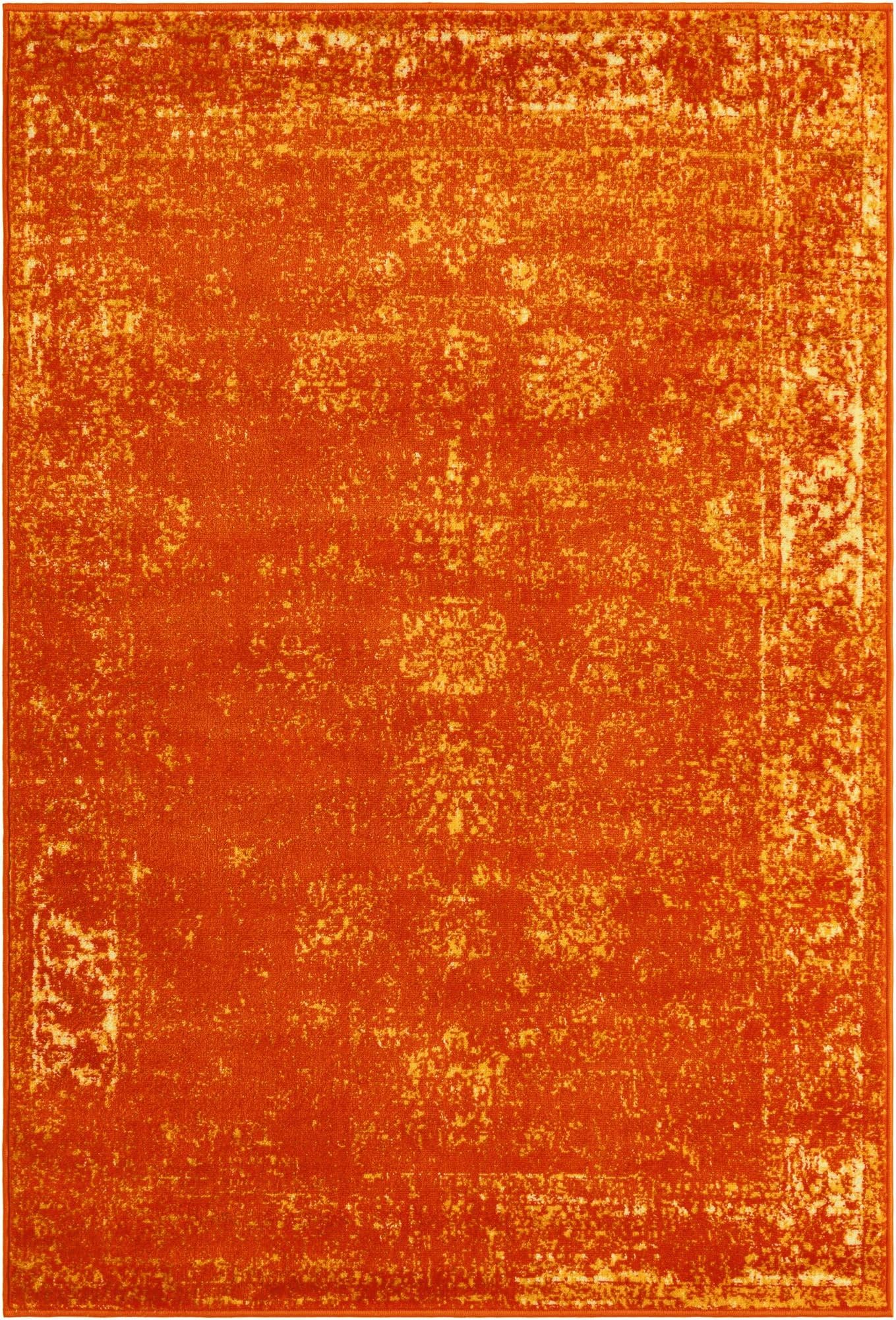 Unique Loom Sofia Collection Area Rug - Casino (4' 1" x 6' 1" Rectangle, Orange/ Ivory)