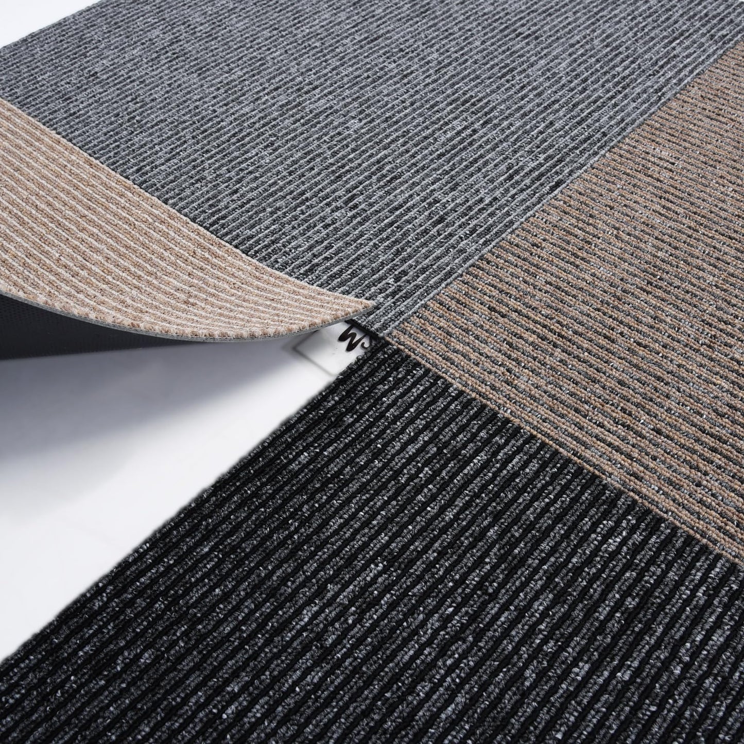 24 Tiles/64 sq Ft-Carpet Squares, Carpet Tiles, 0.24" Pile Height, Commercial Carpet Tiles, Non Adhesive Padded, Non-Slip, Easy DIY Installation