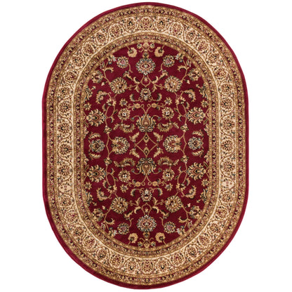 Well Woven Barclay Sarouk Red Traditional Area Rug 5'3" X 6'10" Oval
