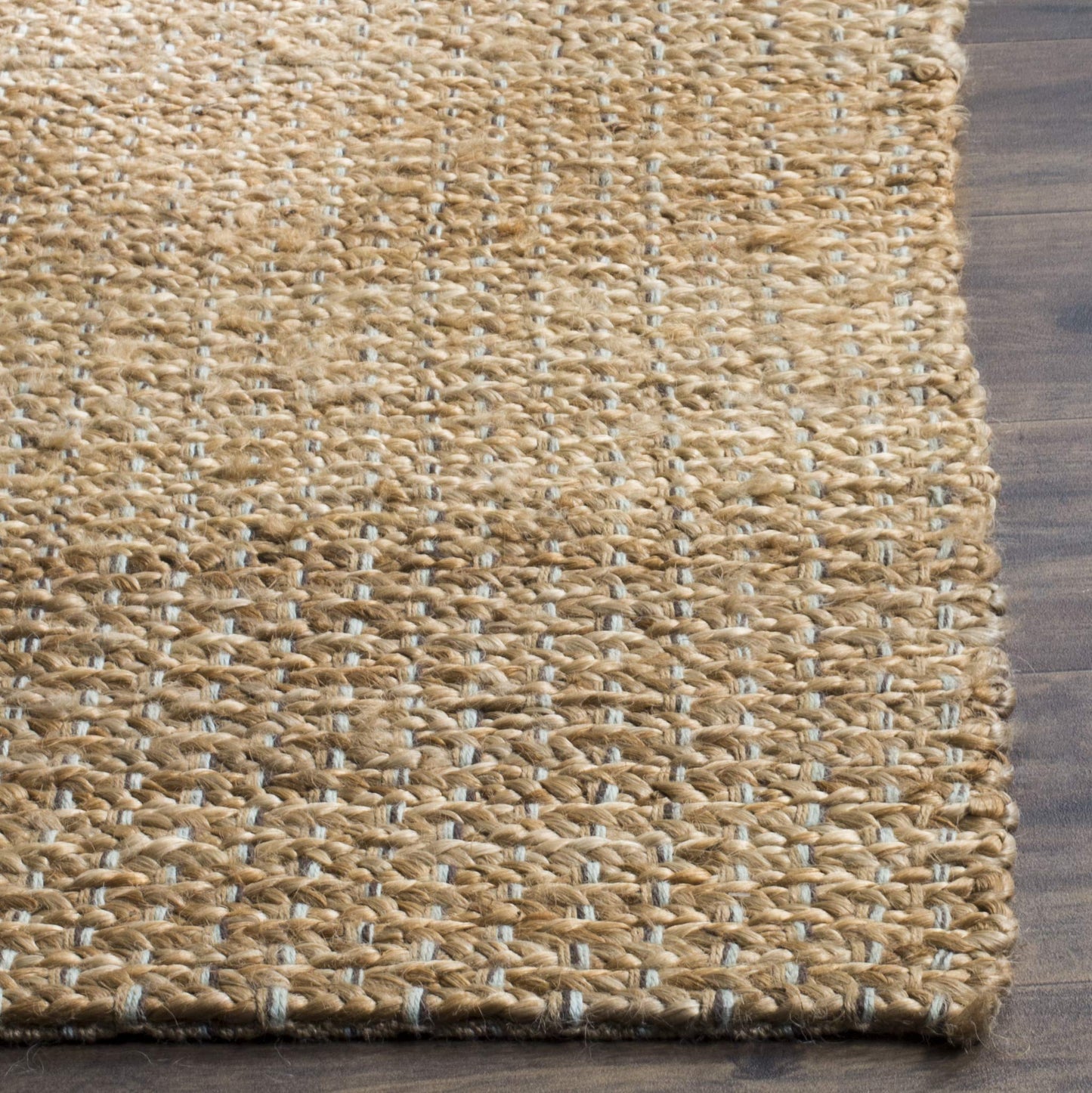 SAFAVIEH Natural Fiber Collection Runner Rug - 2'6" x 10', Light Blue & Natural, Handmade Jute, Ideal for High Traffic Areas in Living Room, Bedroom (NF452A)