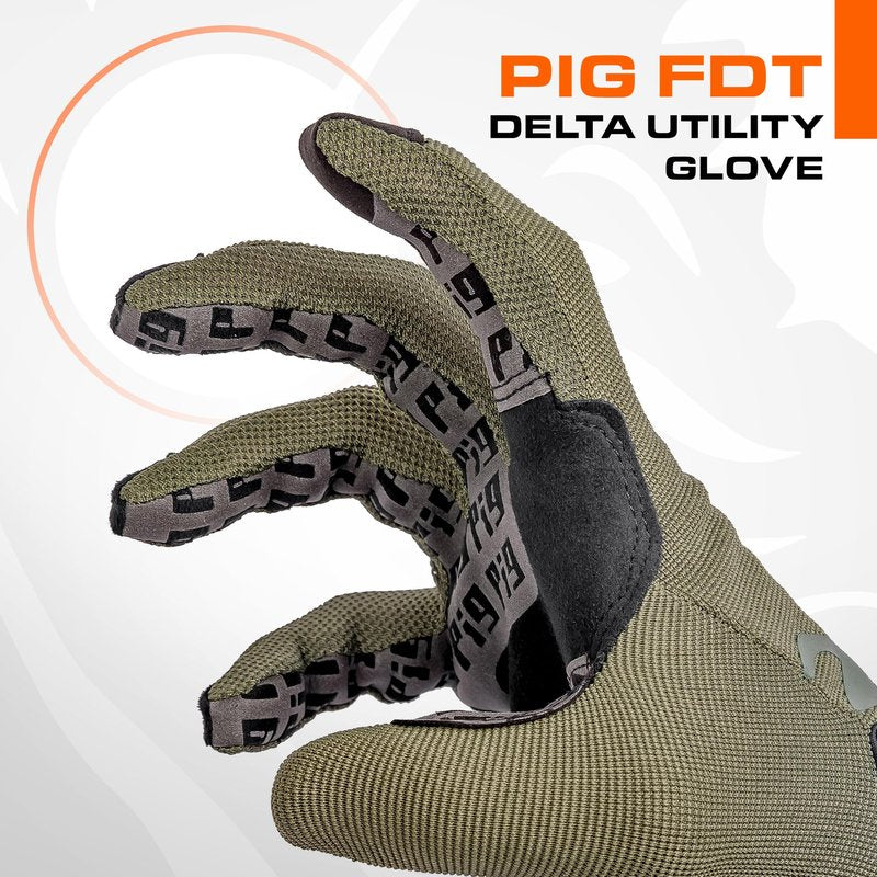 PIG FDT Delta Utility Gloves, Touchscreen Compatible, High Dexterity for Shooting Sports, 1 Pair, Ranger Green, Small
