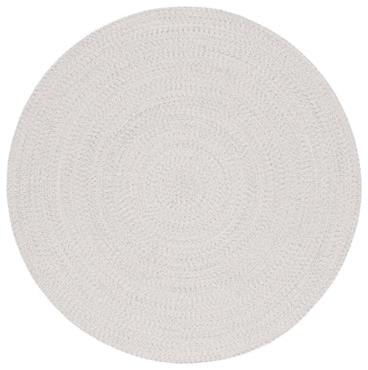 SAFAVIEH Washable Rug Outdoor Braided Collection - 7' Round, Ivory & Light Grey, Handmade & Reversible, Non-Shedding & Easy to Clean, Ideal for Patio, Backyard, Mudroom (BRA201A)