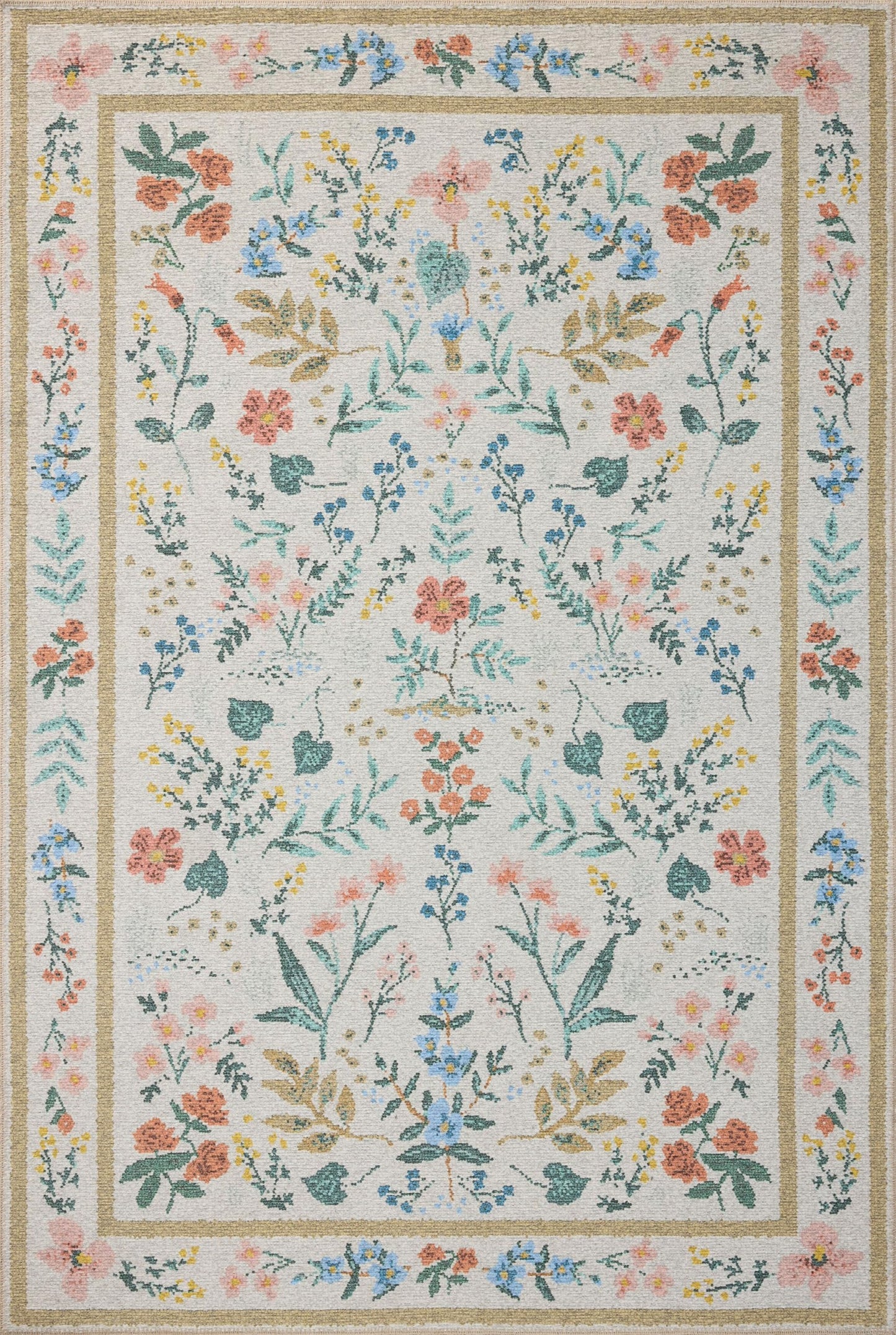 Loloi Rifle Paper Co. Wildwood Collection WWLD-01 Cream 8'-4" x 11'-6" Area Rug