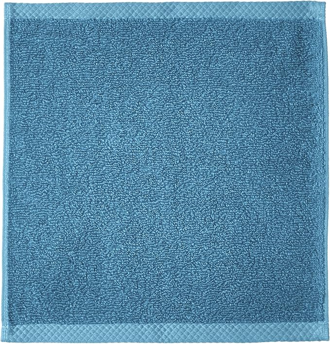 Amazon Basics Soft Cotton Washcloths, Lake Blue