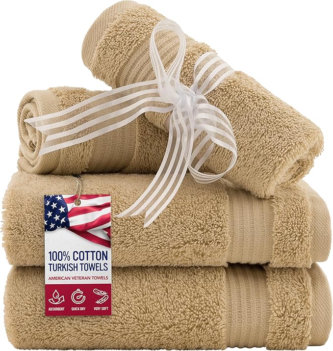 American Veteran Towel, 100% Cotton Turkish Washcloths
