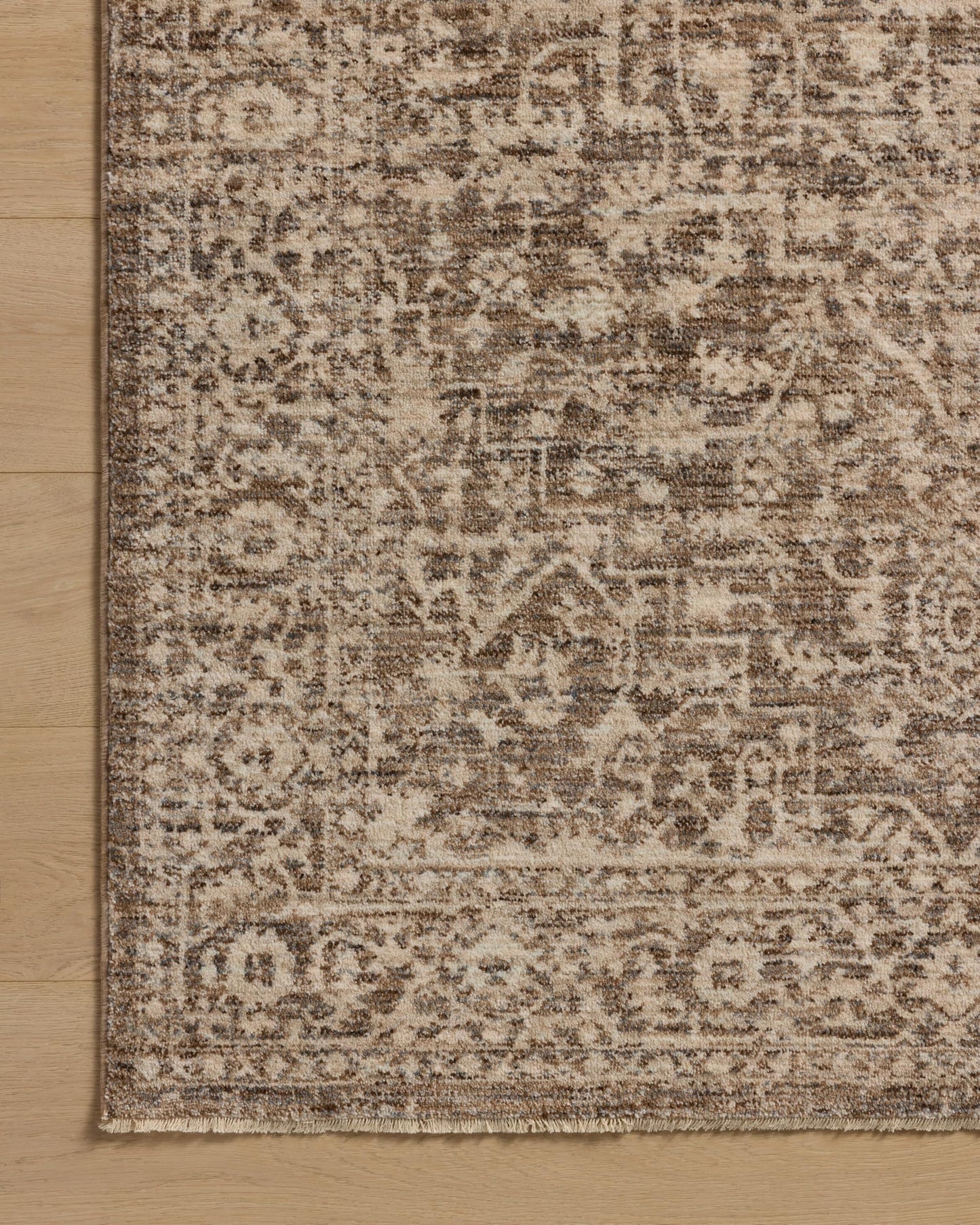 Loloi Newman Collection NEW-02 Dark Taupe/Natural 5'-3" x 7'-6" .37" Pile Height, Area Rug, Soft, Durable, Non-Shedding, Easy Clean, Rug for Living Room