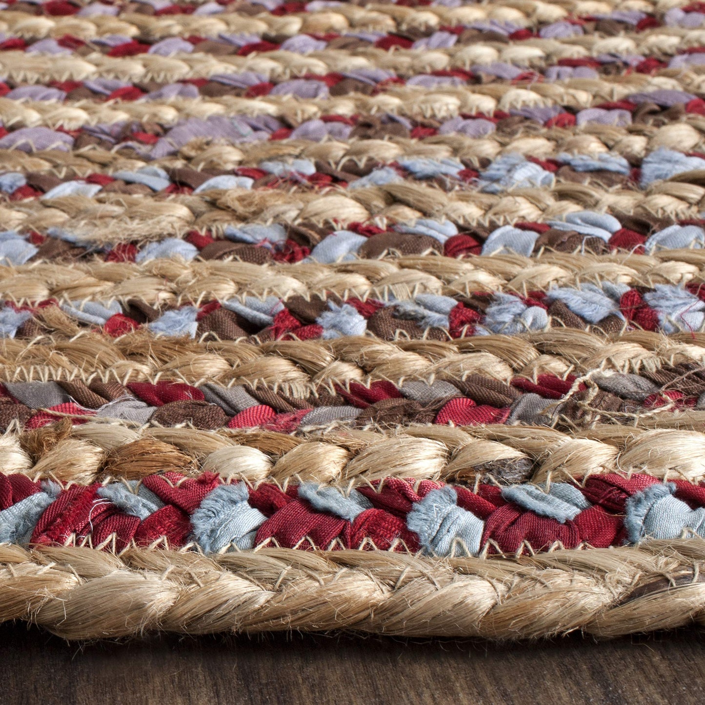 SAFAVIEH Cape Cod Collection 3' x 5' Oval Natural/Multi CAP251A Handmade Boho Braided Jute Area Rug