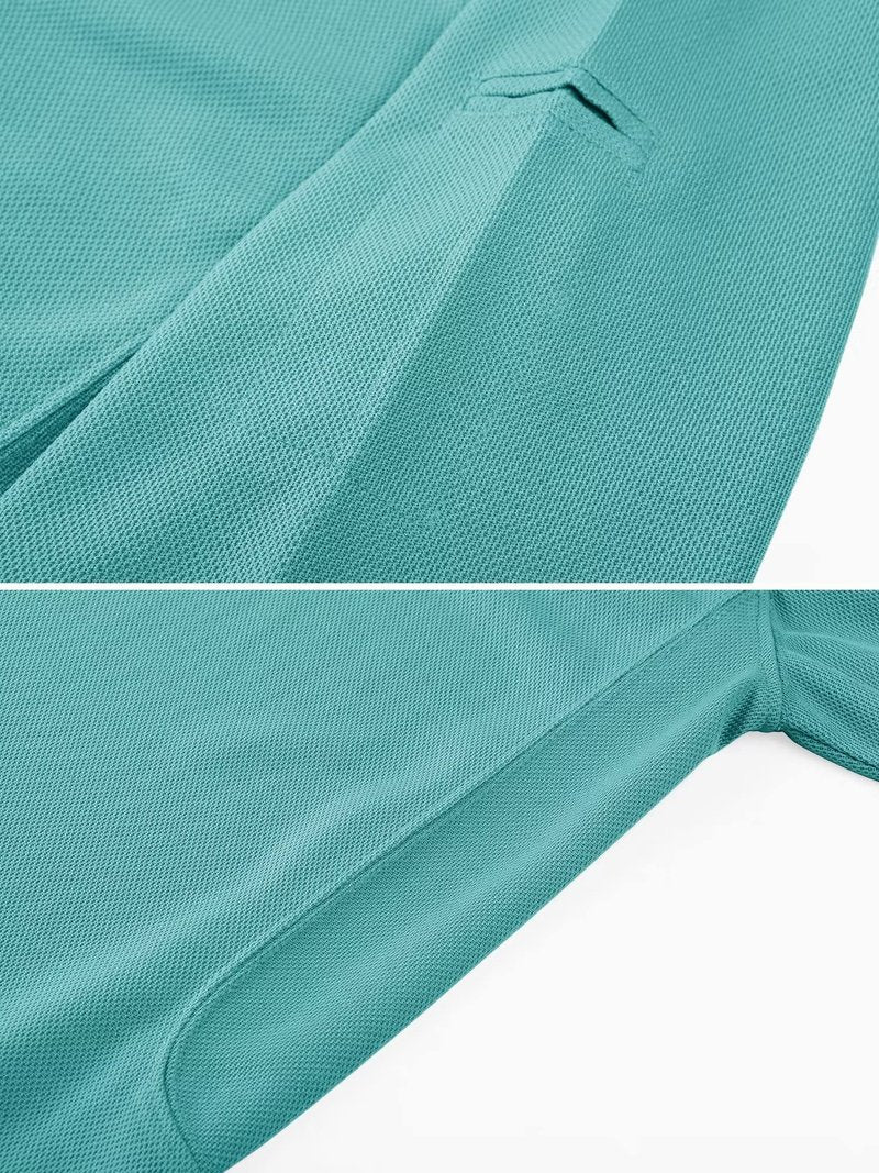 MAGCOMSEN Mens Polo T Shirts Short Sleeve Collared Work Shirt Dry Fit Tennis Top Moisture Wicking Shirt Grey Green M