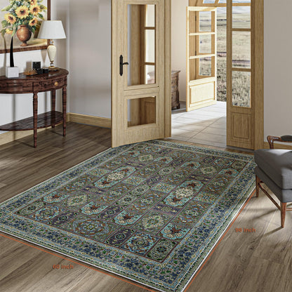 Kitogna 5x8 Area Rugs for Living Room, Foldable Soft Rugs for Under Table & Bedroom, Anti-Slip with Low Pile for Dining Room Easy to Store