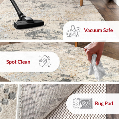nuLOOM Chastin Modern Abstract Area Rug - 8x10 Area Rug Modern/Contemporary Beige/Grey Rugs for Living Room Bedroom Dining Room Kitchen
