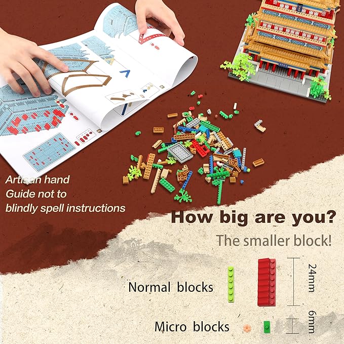 Chinese Architecture Micro Building Blocks Set Stork Tower Collectible 2196PCS Creative Building Sets for Adults Age 14+
