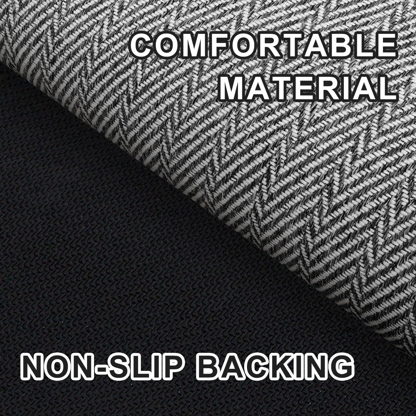 BEISIFLOOR Ultra Thin Door Mat Indoor Entrance 17"x29", Low-Profile Indoor Door Mat, Non Slip Entry Mat Rubber Backing Unique Herringbone Design Inside Doormat Dirt Trapper Entryway Mats, Grey