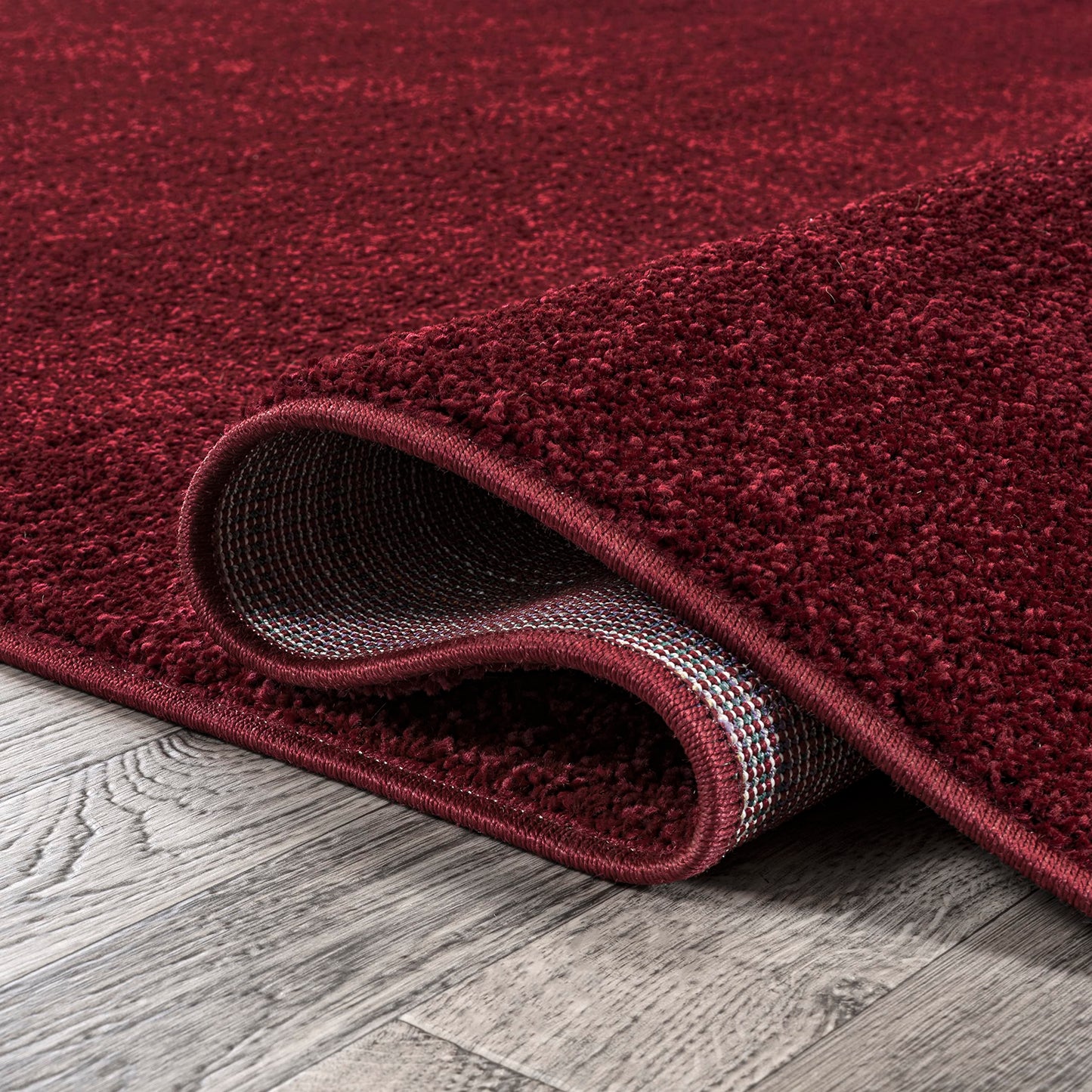 JONATHAN Y Haze Solid Low-Pile Dark Red 3x5 Oval Indoor Area Rug, Coastal,Bohemian,Minimalist,Classic, Easy-Cleaning for Living Room,Bedroom,Kitchen,Pet Friendly,Non-Shedding (SEU100Q-3OV)