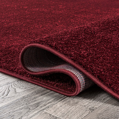 JONATHAN Y Haze Solid Low-Pile Dark Red 3x5 Oval Indoor Area Rug, Coastal,Bohemian,Minimalist,Classic, Easy-Cleaning for Living Room,Bedroom,Kitchen,Pet Friendly,Non-Shedding (SEU100Q-3OV)