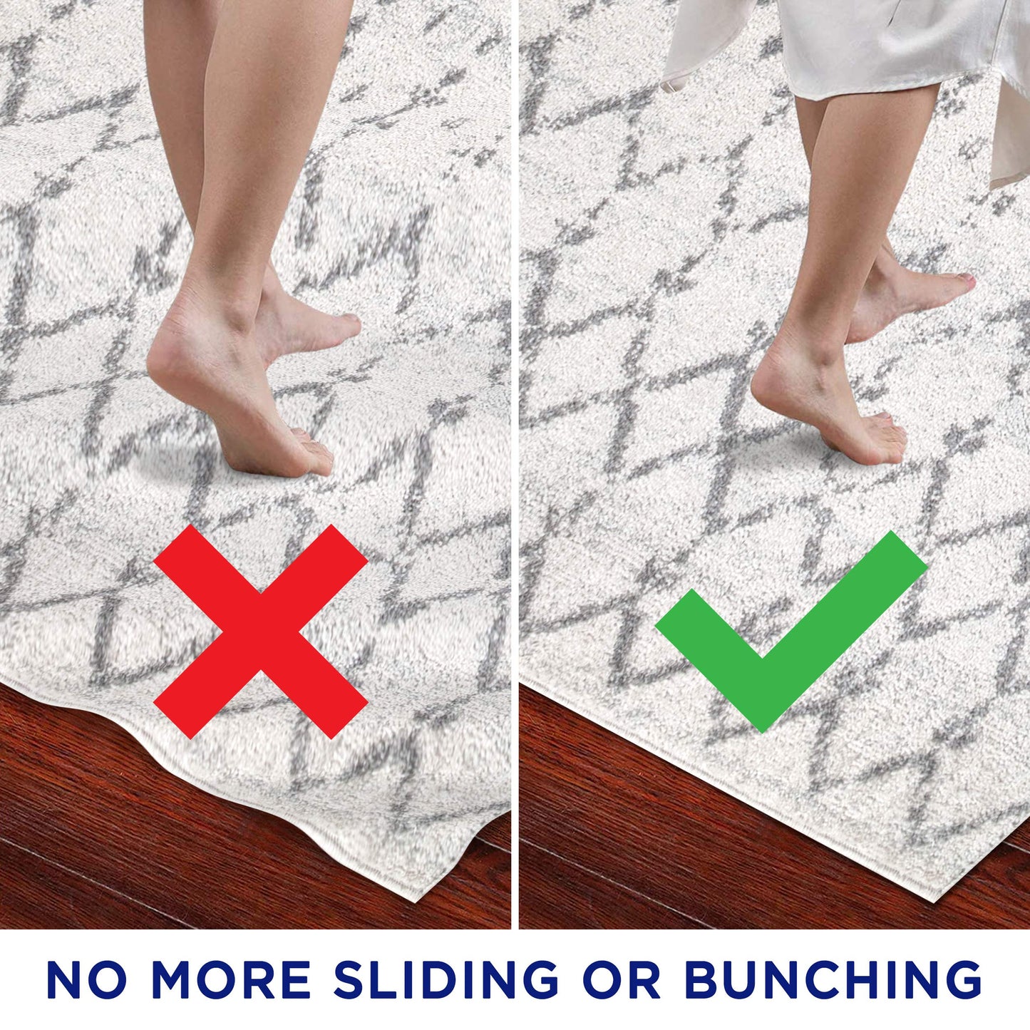 JONATHAN Y PAD200A-18 Ultra Stop 12 ft. x 18 ft. Rug Pad, Solid, Casual, Latex Free, PVC-Coated Polyester, .25" Thick, for Tile and Hard-Surface Floors, Cream