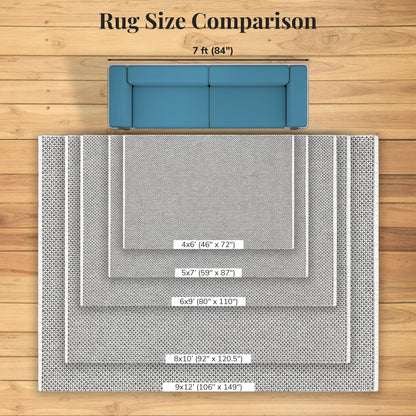 LUXE WEAVERS Solid Machine Woven White Dark Gray 4x6 Area Rug, Indoor Stain-Resistant Carpet
