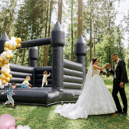 Black Bounce House for Kids Adults,(100% PVC) Inflatable Bounce House with 750W UL Blower,Halloween Bounce House Castle for Halloween,Weddings,Graduation Celebrations,Birthday Parties 13.5x11.5x10FT