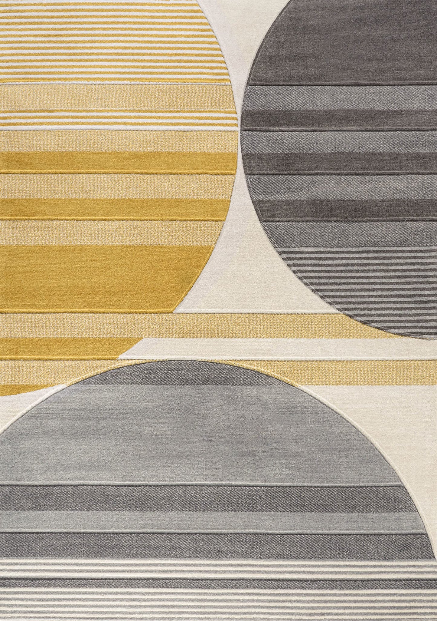 JONATHAN Y Striped Circles Gray/Yellow/Cream Indoor Area Rug 3X5 ft, Nicky Geometric for Living Room, Bedroom, Kitchen, Office, Easy-Cleaning, High Traffic, Pet-Friendly, Non-Shedding UNQ100A-3