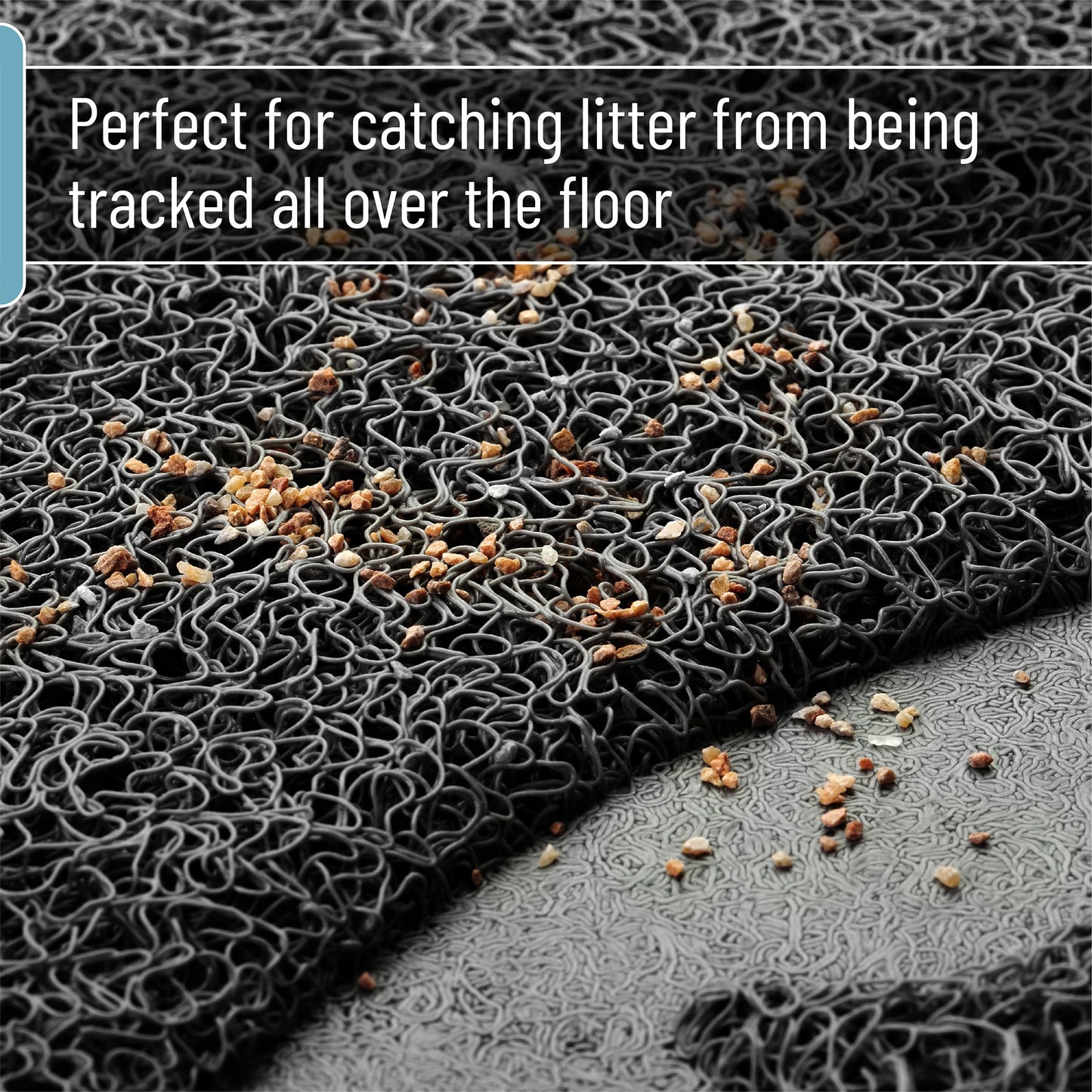 Mr. Pen- Large Cat Litter Mat, 23”x 35”, Black Cat Litter Box Mat
