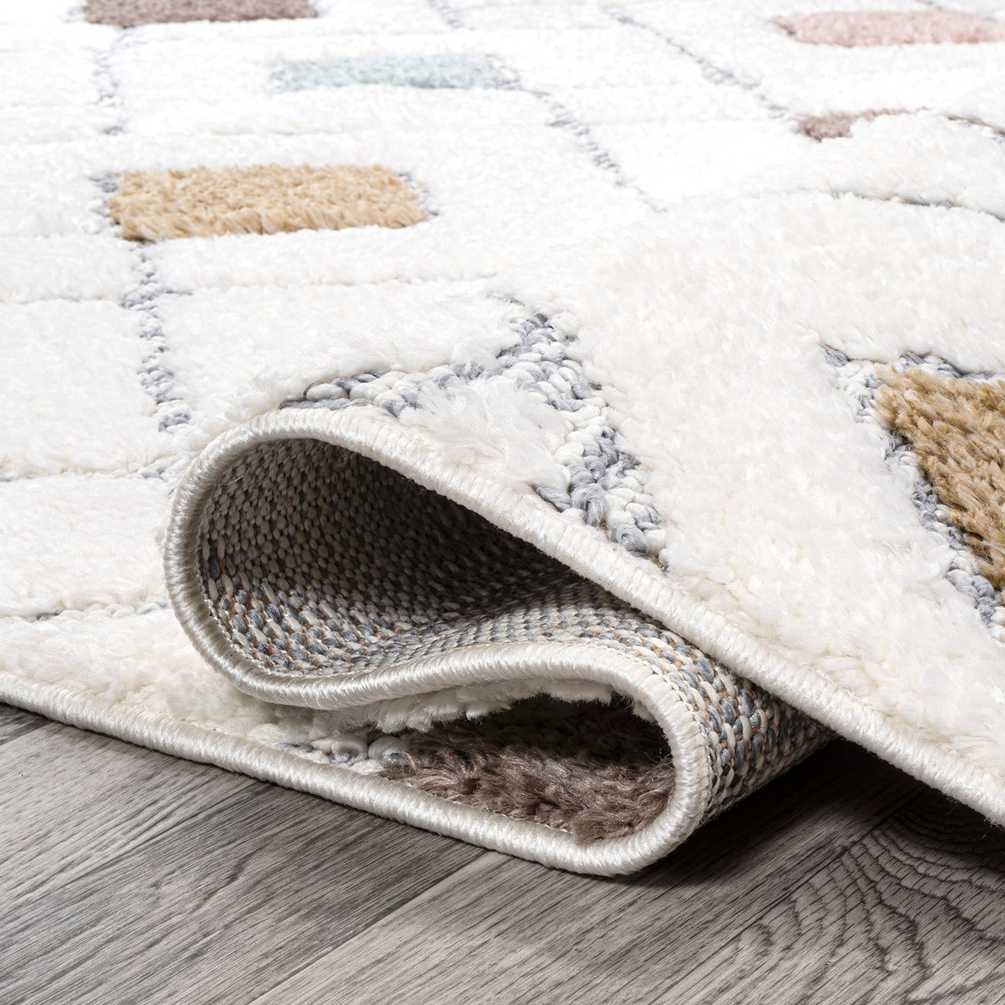 JONATHAN Y Trellis High-Low Multi/Cream Indoor Area Rug 4X6 ft, Astrid Retro for Living Room, Bedroom, Kitchen, Office, Easy-Cleaning, High Traffic, Pet-Friendly, Non-Shedding SNT103A-4