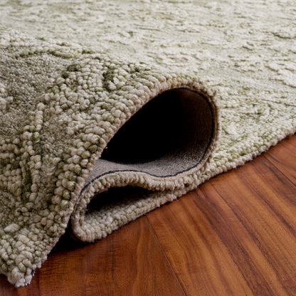 SAFAVIEH Area Rug 8x10 - Blossom Collection - Large - Sage & Ivory, Handmade Wool, Ideal for Living Room, Bedroom, Dining Space (BLM411W)