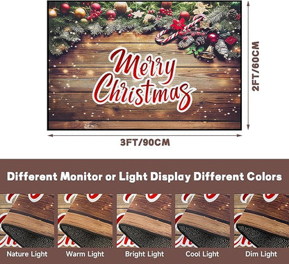 2' X 3' Christmas Area Rugs,Xmas Wood Grain Non-Slip Washable Rug Indoor Rugs Floor Mats Carpet for Living Room Bedroom Dining Room Home Decor,23.6" X 35.4"
