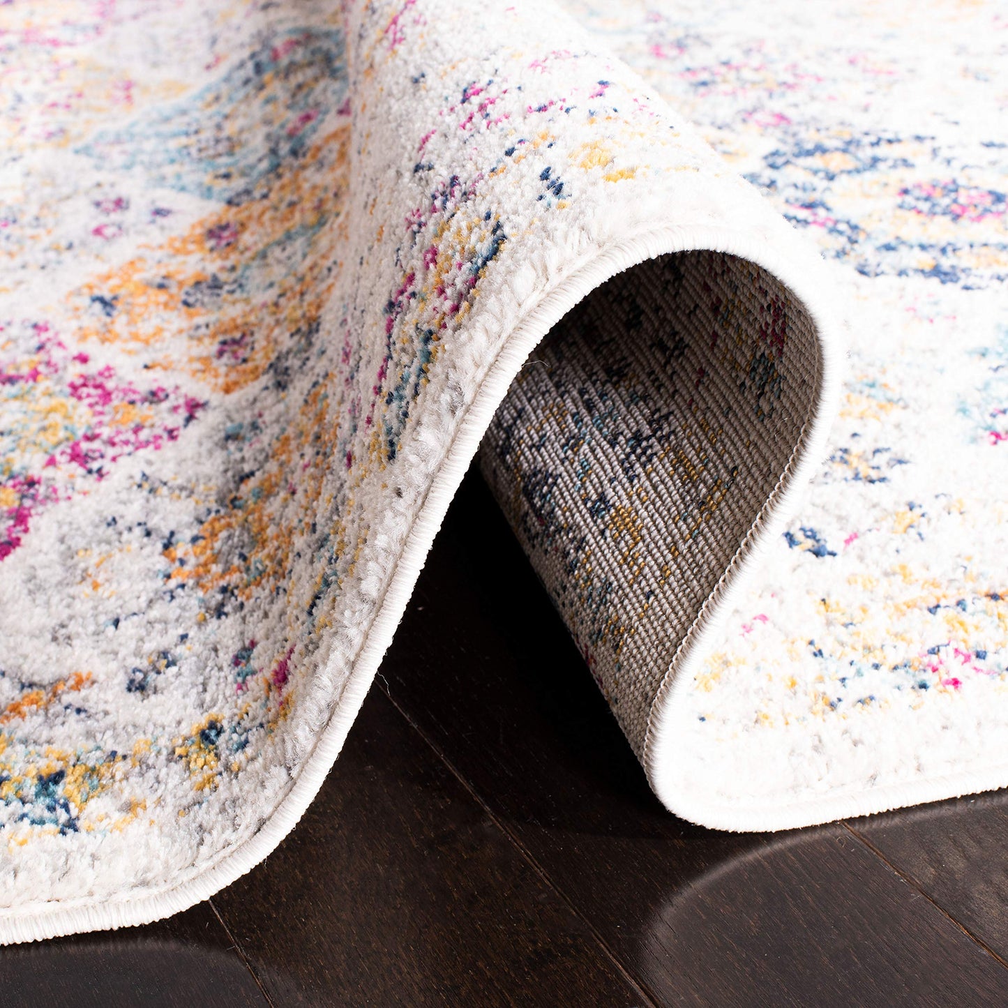 SAFAVIEH Madison Collection Runner Rug - 2'3" x 12', Cream & Multi, Boho Chic Distressed Design, Non-Shedding & Easy Care, Ideal for High Traffic Areas in Living Room, Bedroom (MAD611B)