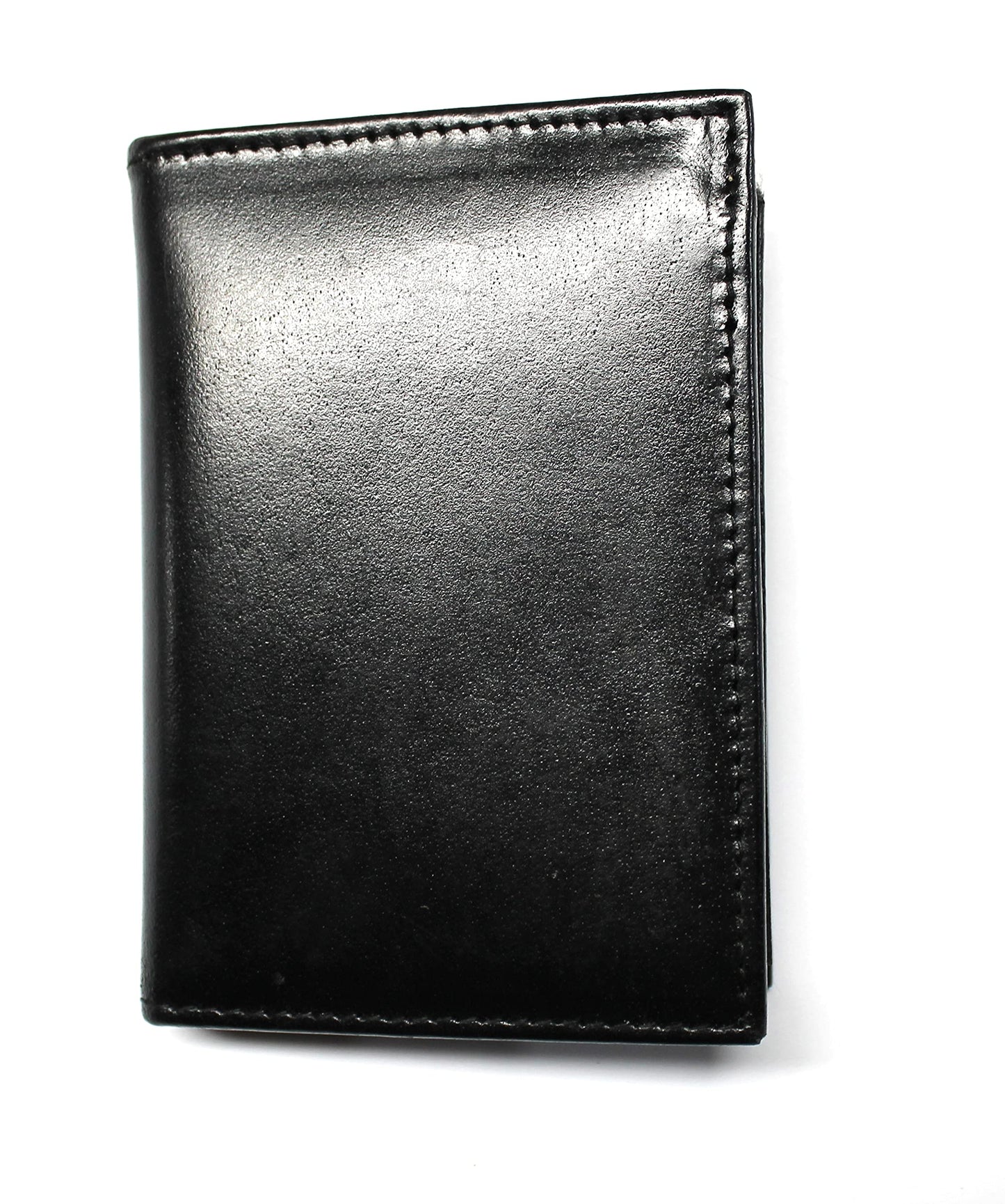 L-Fold Credit Card Trifold Black Leather Wallet - RFID Blocking