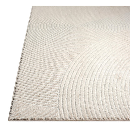 Abani Neutral Beige Area Rug | 5' x 8' Tan Geometric Carpet with Zen Circle Pattern | Rugs for Living Room, Bedroom, Office
