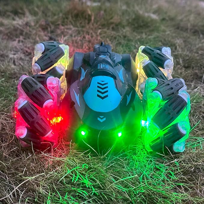 Gesture Sensing RC Stunt Car with Light 2.4G 4WD Hand Controlled Gravity Remote Control Car Toy with 360° Flips Car for Boys Age 6 and Up Blue