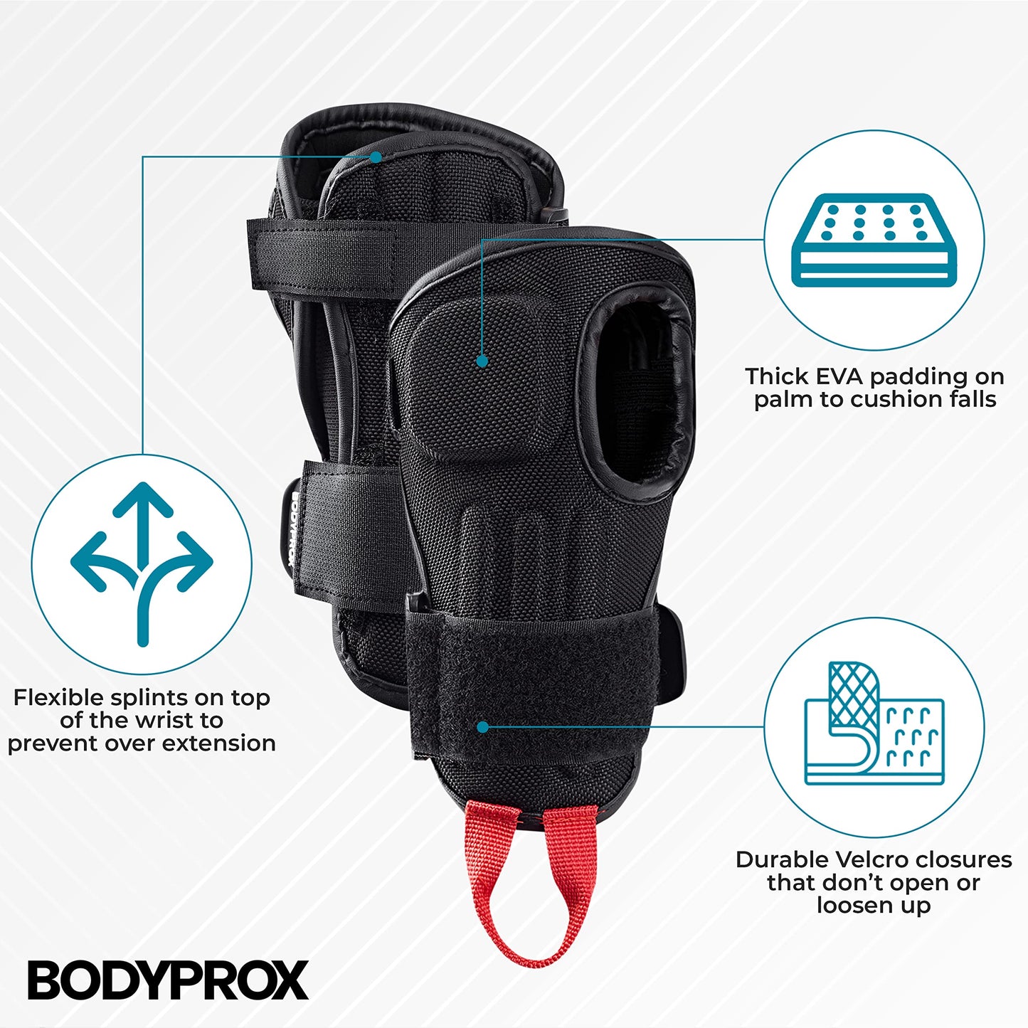 BODYPROX Impact Wrist Guards for Snowboard 1 Pair (S)