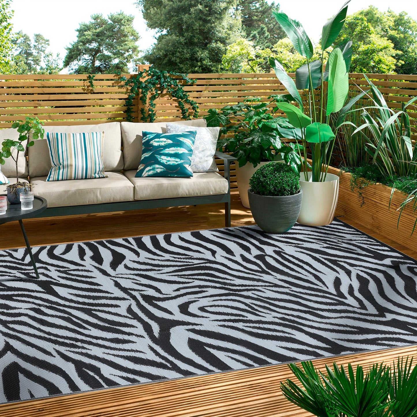 Boulder Bee Outdoor Rugs | Plastic Straw Rug | Waterproof Outdoor Camping Rugs | Quick Drying Picnic Rug | Sand Free Reversible Beach Mats | 5 x 8 Feet | 2.7 lb