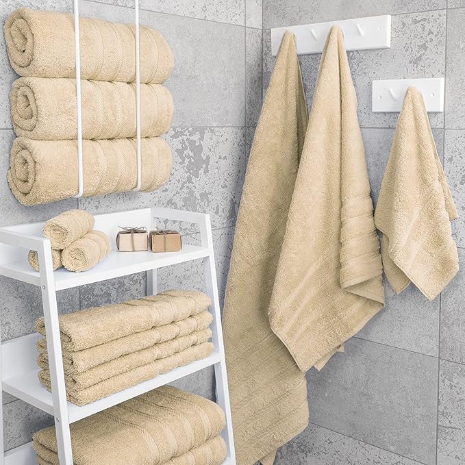 American Soft Linen Luxury 4 Piece Bath Towel Set, 600 GSM 100% Cotton Turkish