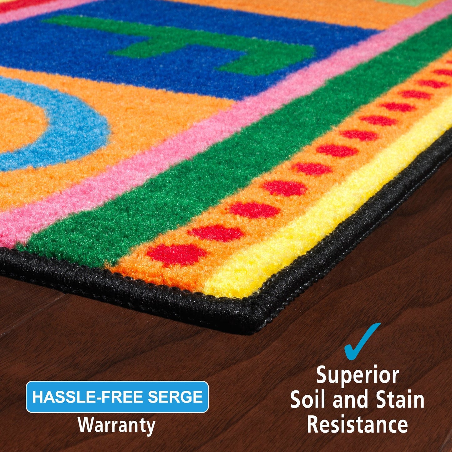 Flagship Carpets ABC Tapestry Machine Washable Educational Rug for Childrens Classroom, Home Learning and Playroom Rug or Children's Bedroom Carpet, 5' x 8', Multicolor